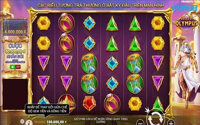 Luật chơi game cổng thần Olympus tại Fun88