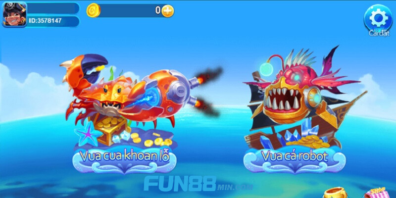 Các khu vực chơi của Momo Fishing tại Fun88