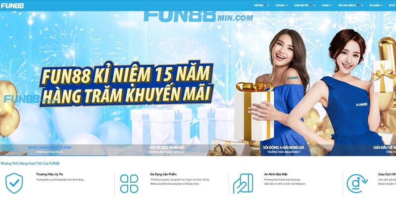 Giao diện website Fun88