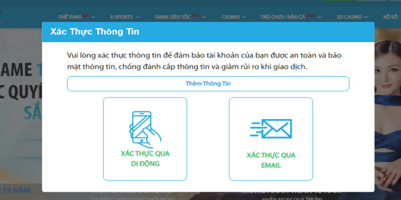 Xác thực tài khoản sau khi đăng nhập lần đầu tiên