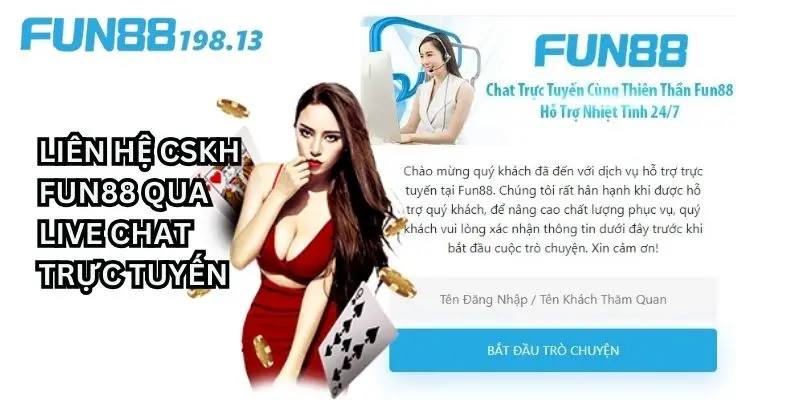 Liên hệ CSKH nhà cái Fun88 tại Livechat trên website đơn giản