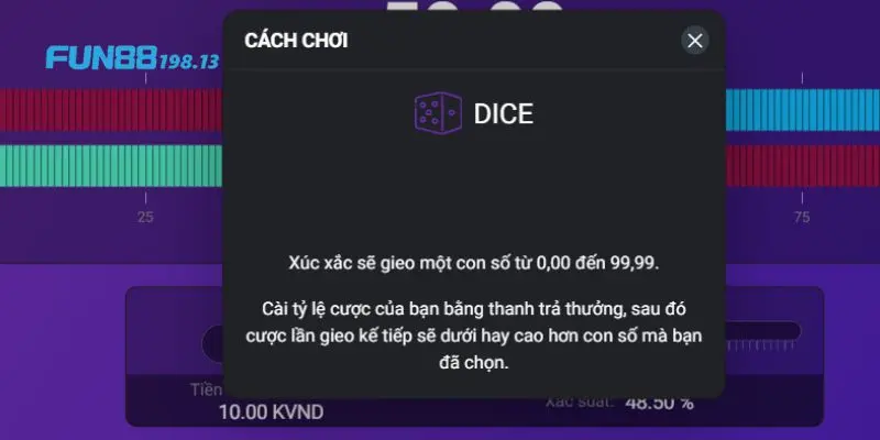 Tìm hiểu cách chơi game dice Fun88